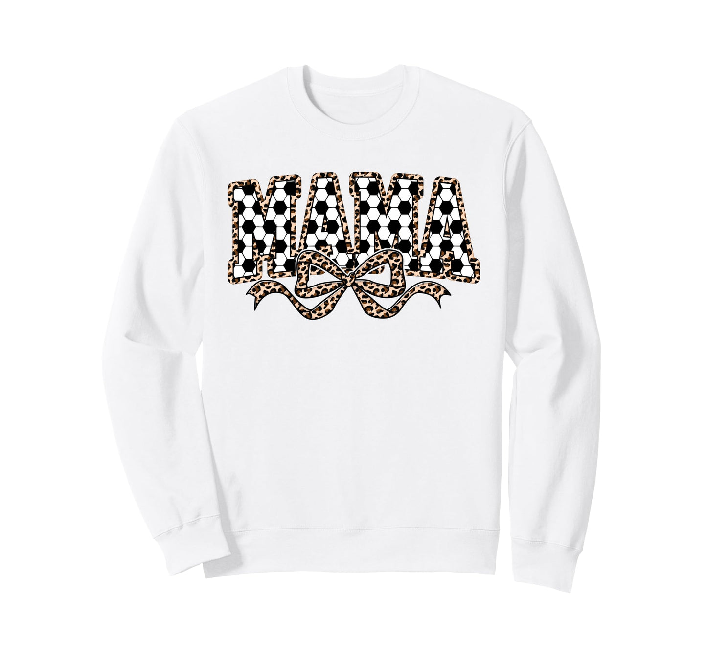 Leopard Soccer Mama Coquette Bow Sweatshirt - Streetwear Style Unisex - T-Shirt, Sweatshirt, Hoodie