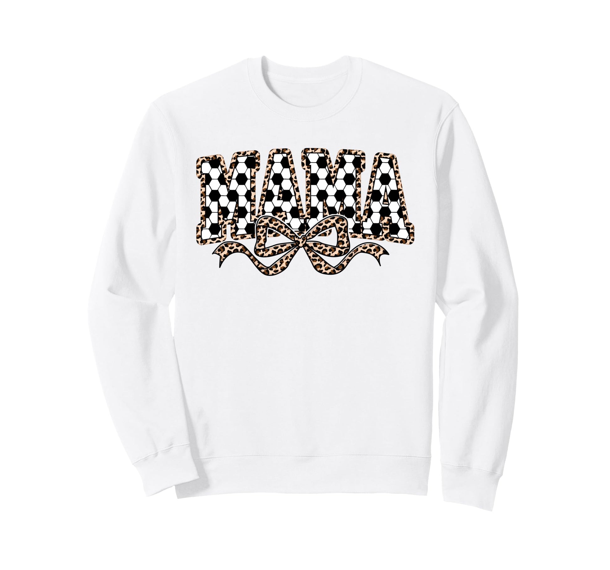 Leopard Soccer Mama Coquette Bow Sweatshirt - Streetwear Style Unisex - T-Shirt, Sweatshirt, Hoodie