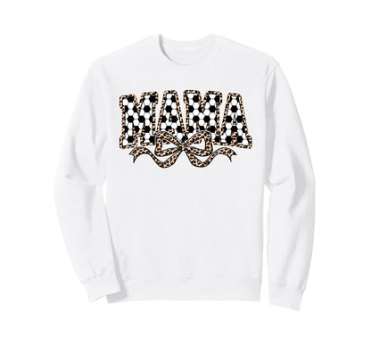 Leopard Soccer Mama Coquette Bow Sweatshirt - Streetwear Style Unisex - T-Shirt, Sweatshirt, Hoodie