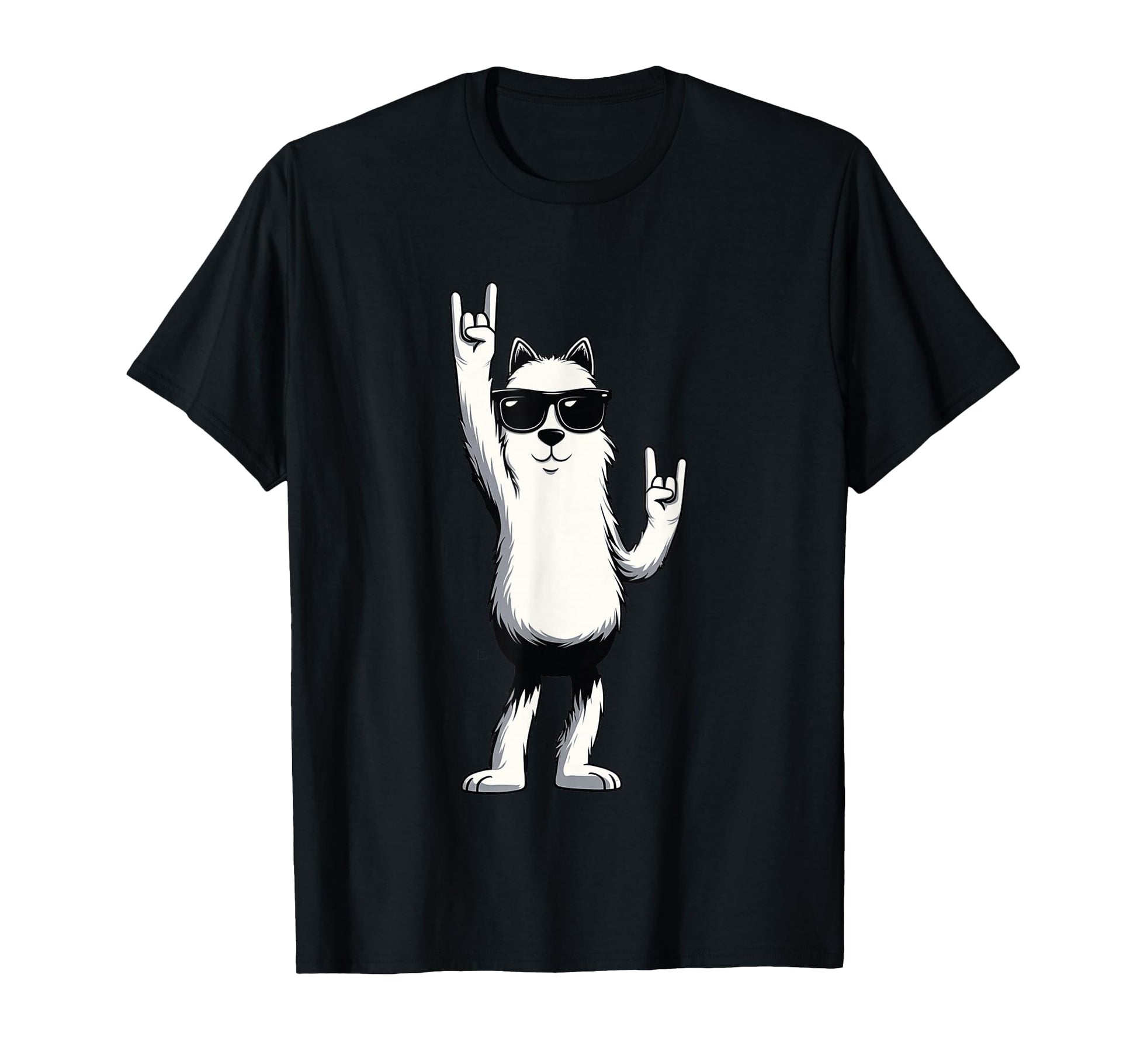 Llama Alpaca Double Rock Hand Signs T-Shirt - Custom Art Print Men Women - T-Shirt, Sweatshirt, Hoodie