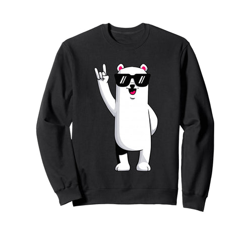 Polar Bear Rock Hand Sign Punk Sweatshirt - Novelty Apparel Men Women - T-Shirt, Sweatshirt, Hoodie