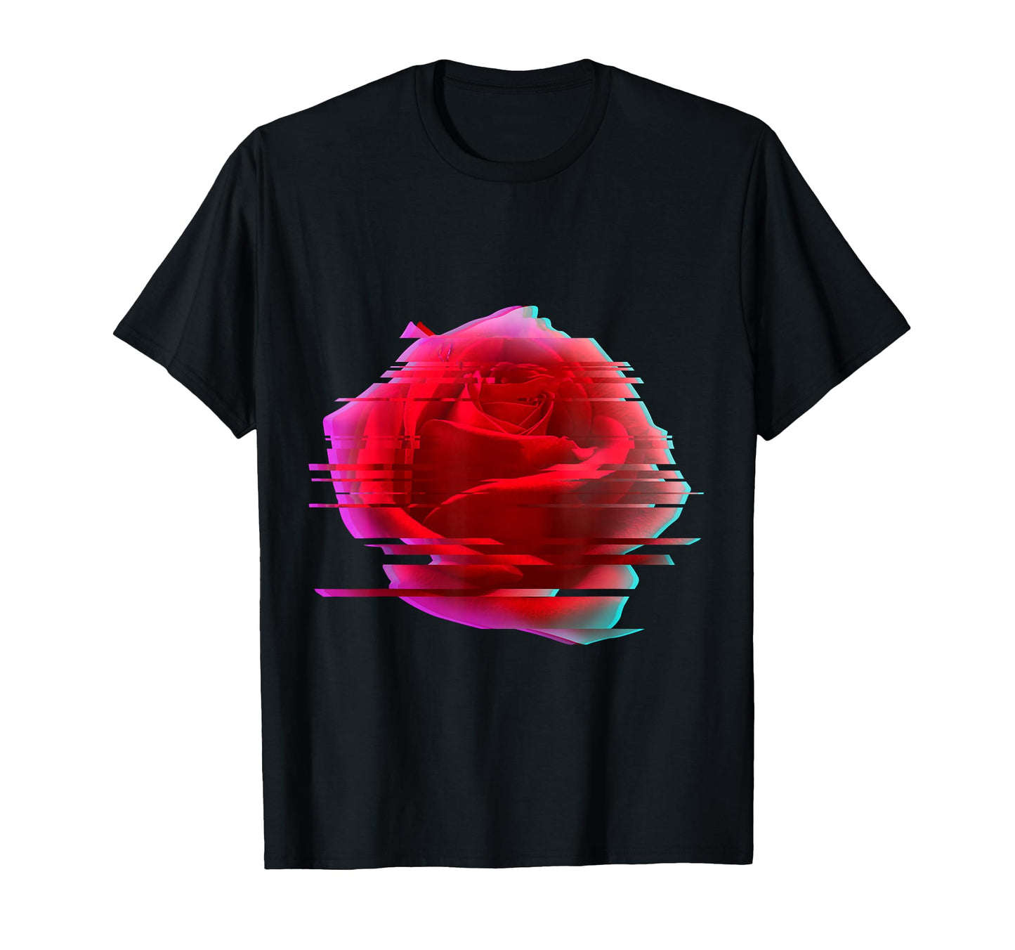 Glitch Rose Vaporwave Aesthetic Trippy T-Shirt - Trendy Graphic Unisex - T-Shirt, Sweatshirt, Hoodie