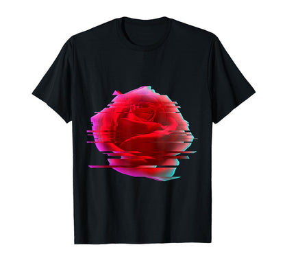 Glitch Rose Vaporwave Aesthetic Trippy T-Shirt - Trendy Graphic Unisex - T-Shirt, Sweatshirt, Hoodie