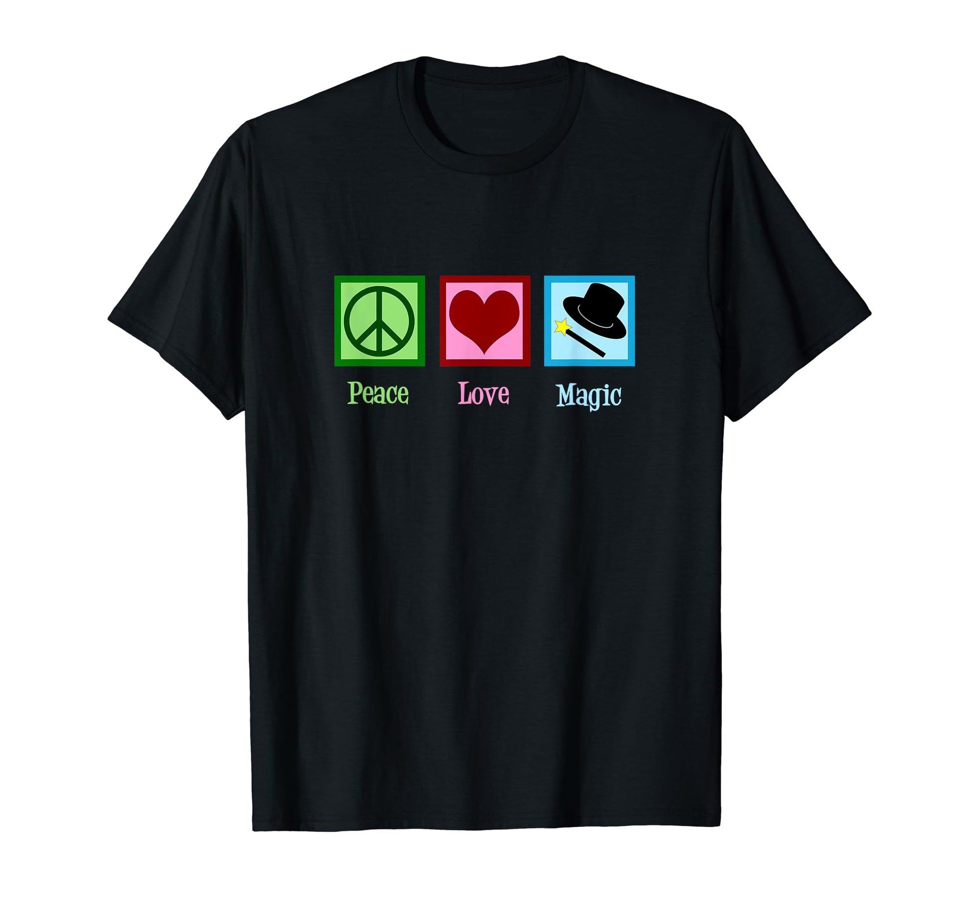 Peace Love Magic Magician Gift T-Shirt - Custom Art Print Unisex - T-Shirt, Sweatshirt, Hoodie