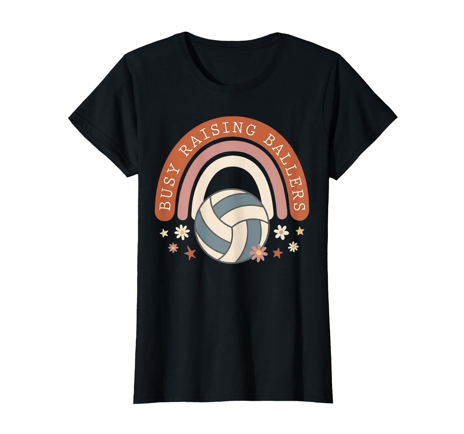 Busy Raising Ballers Boho Rainbow T-Shirt - Unique Graphic Unisex - T-Shirt, Sweatshirt, Hoodie