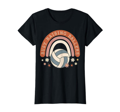 Busy Raising Ballers Boho Rainbow T-Shirt - Unique Graphic Unisex - T-Shirt, Sweatshirt, Hoodie