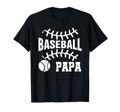 Papa Baseball Softball Heart Gift Grandpa T-Shirt - Novelty Apparel Unisex - T-Shirt, Sweatshirt, Hoodie