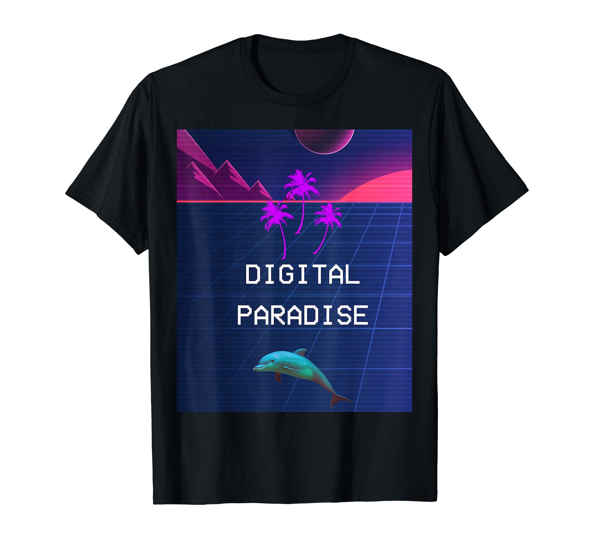 Vaporwave Digital Paradise Aesthetic T-Shirt - Fun Novelty Design Unisex - T-Shirt, Sweatshirt, Hoodie