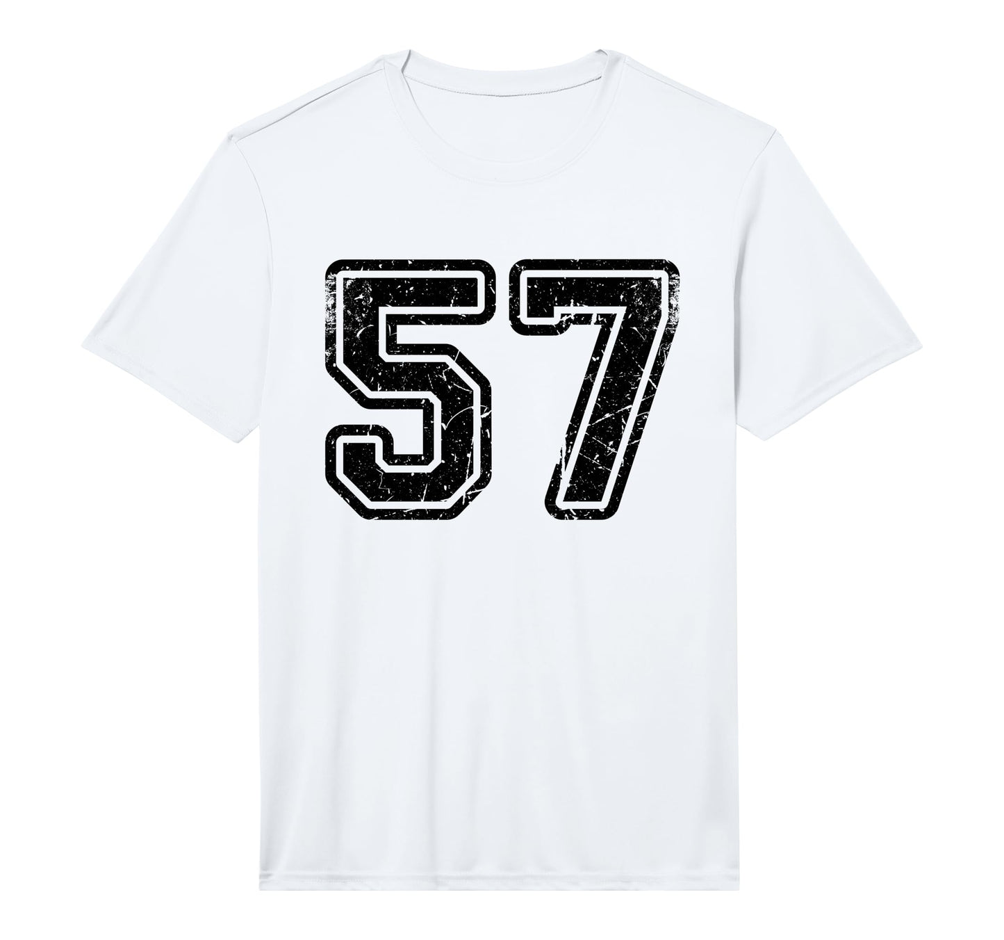 Black Sports Team Number 57 Performance T-Shirt - Unique Graphic Men Women - T-Shirt, Sweatshirt, Hoodie