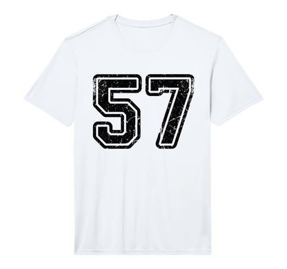 Black Sports Team Number 57 Performance T-Shirt - Unique Graphic Men Women - T-Shirt, Sweatshirt, Hoodie