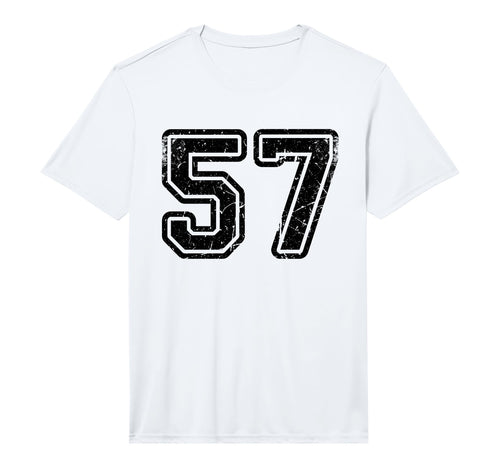 Black Sports Team Number 57 Performance T-Shirt - Unique Graphic Men Women - T-Shirt, Sweatshirt, Hoodie