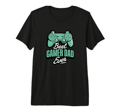 Best Gamer Dad Ever Tri Blend T-Shirt - Custom Art Print Unisex - T-Shirt, Sweatshirt, Hoodie