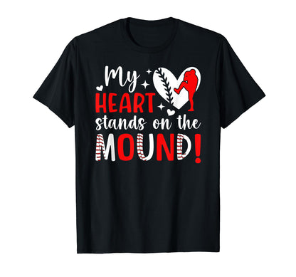 Mound Baseball Pitcher Mom Baseball T-Shirt - Unique Graphic Men Women - T-Shirt, Sweatshirt, Hoodie