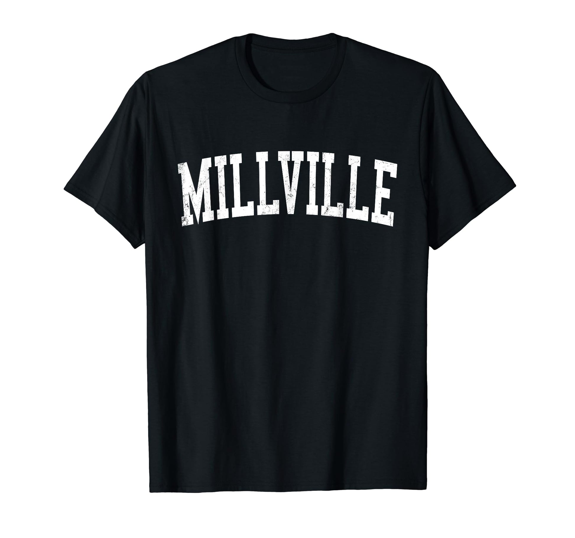 Millville Nj Distressed White Varsity T-Shirt - Minimalist Print for Adults - T-Shirt, Sweatshirt, Hoodie