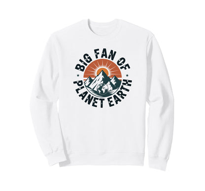 Big Fan Planet Earth 70S Rainbow Sweatshirt - Aesthetic Graphic Unisex - T-Shirt, Sweatshirt, Hoodie