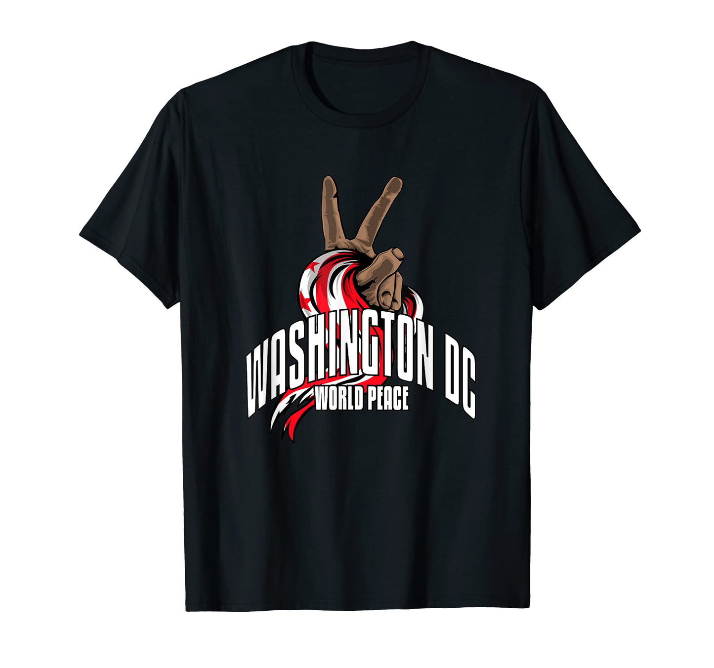 Washington Dc Flag World Peace One T-Shirt - Fun Novelty Design for Adults - T-Shirt, Sweatshirt, Hoodie