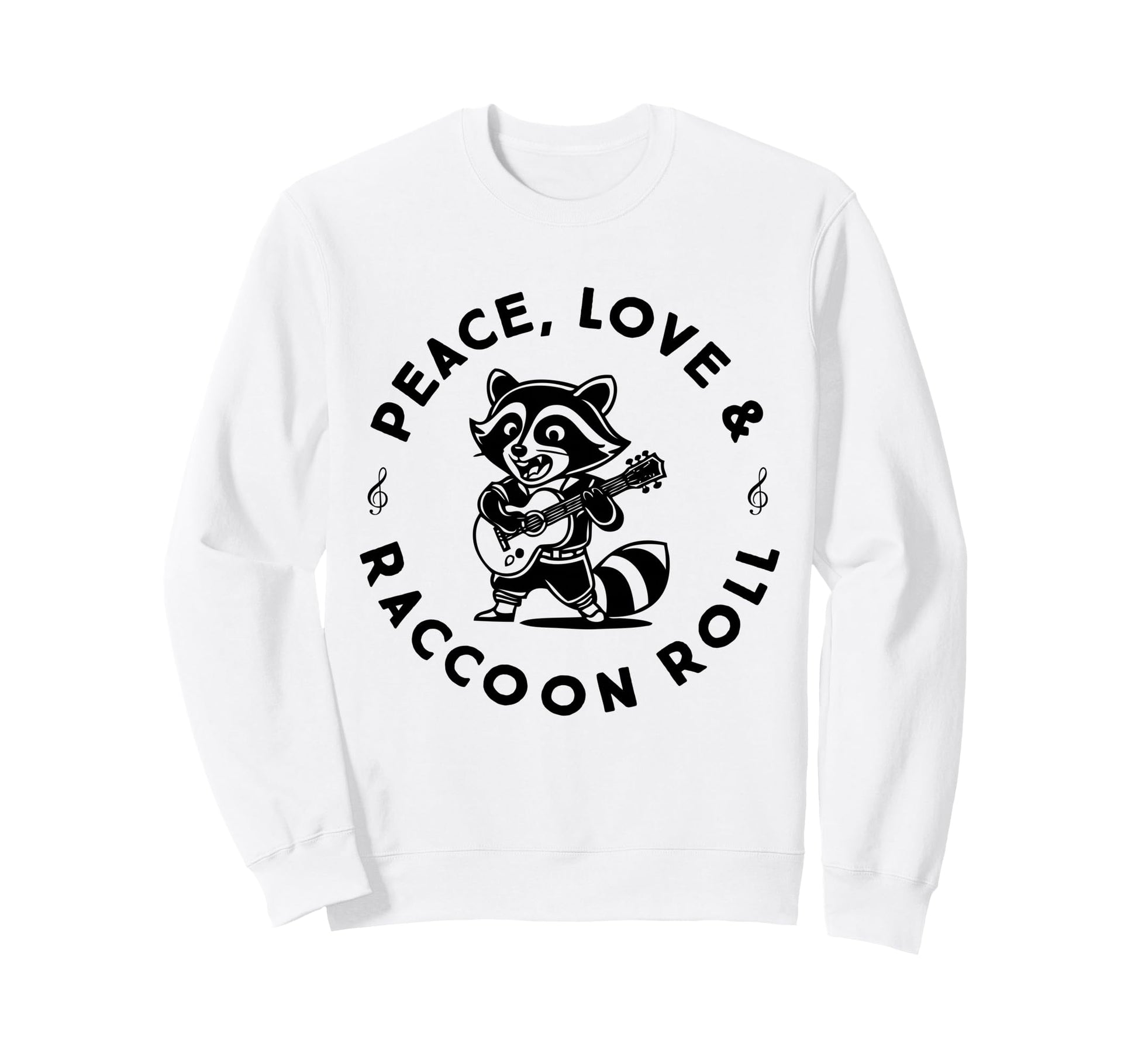Raccoon Rock And Roll Music Raccoon Sweatshirt - Aesthetic Graphic Unisex - T-Shirt, Sweatshirt, Hoodie