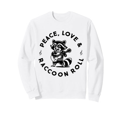Raccoon Rock And Roll Music Raccoon Sweatshirt - Aesthetic Graphic Unisex - T-Shirt, Sweatshirt, Hoodie