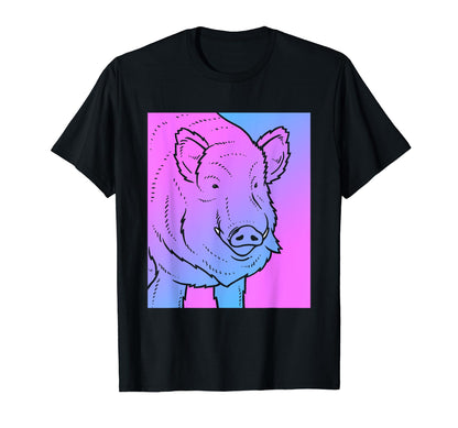 Vaporwave Wild Boar Aesthetic Pastel T-Shirt - Aesthetic Graphic Men Women - T-Shirt, Sweatshirt, Hoodie