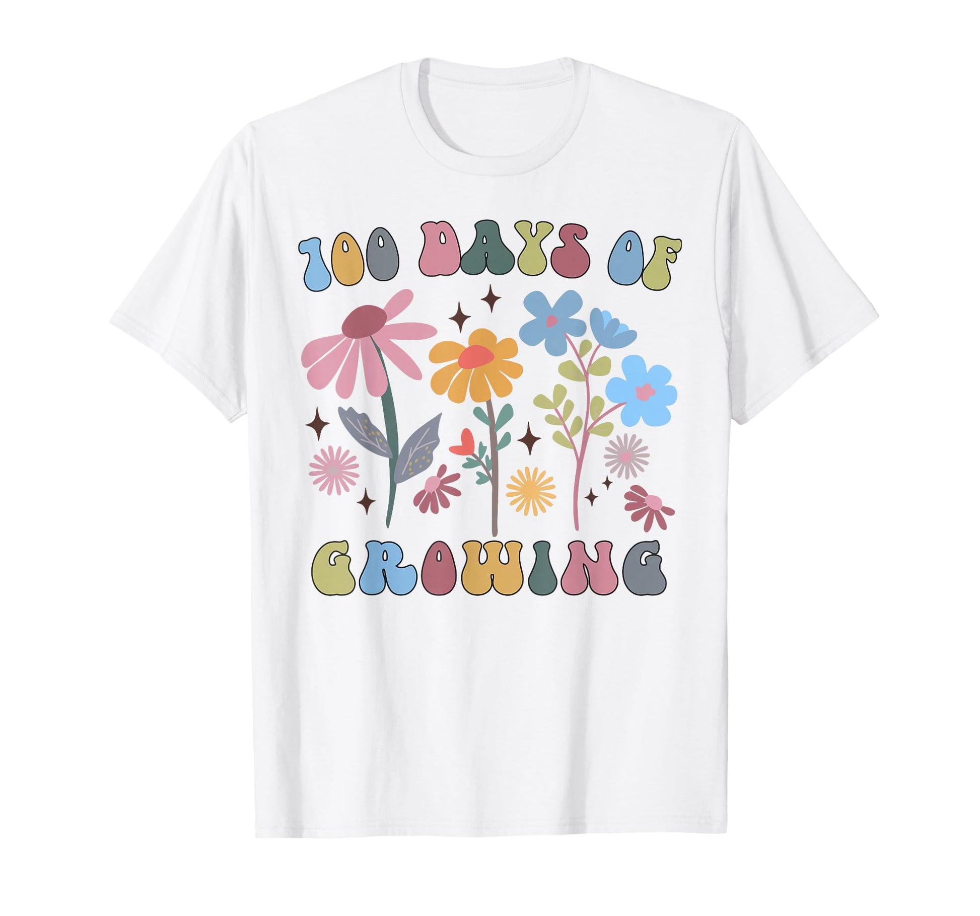 100 Days Growing Boho Flower 100Th Day T-Shirt - Novelty Apparel Men Women - T-Shirt, Sweatshirt, Hoodie