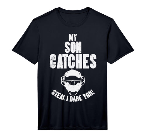 Mens My Son Catches Baseball Catcher T-Shirt - Custom Art Print for Adults - T-Shirt, Sweatshirt, Hoodie