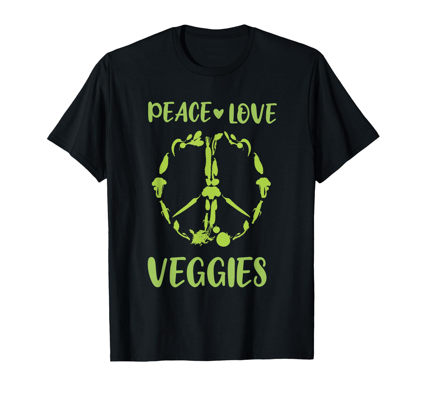 Peace Love Veggies T-Shirt - Minimalist Print for Adults - T-Shirt, Sweatshirt, Hoodie