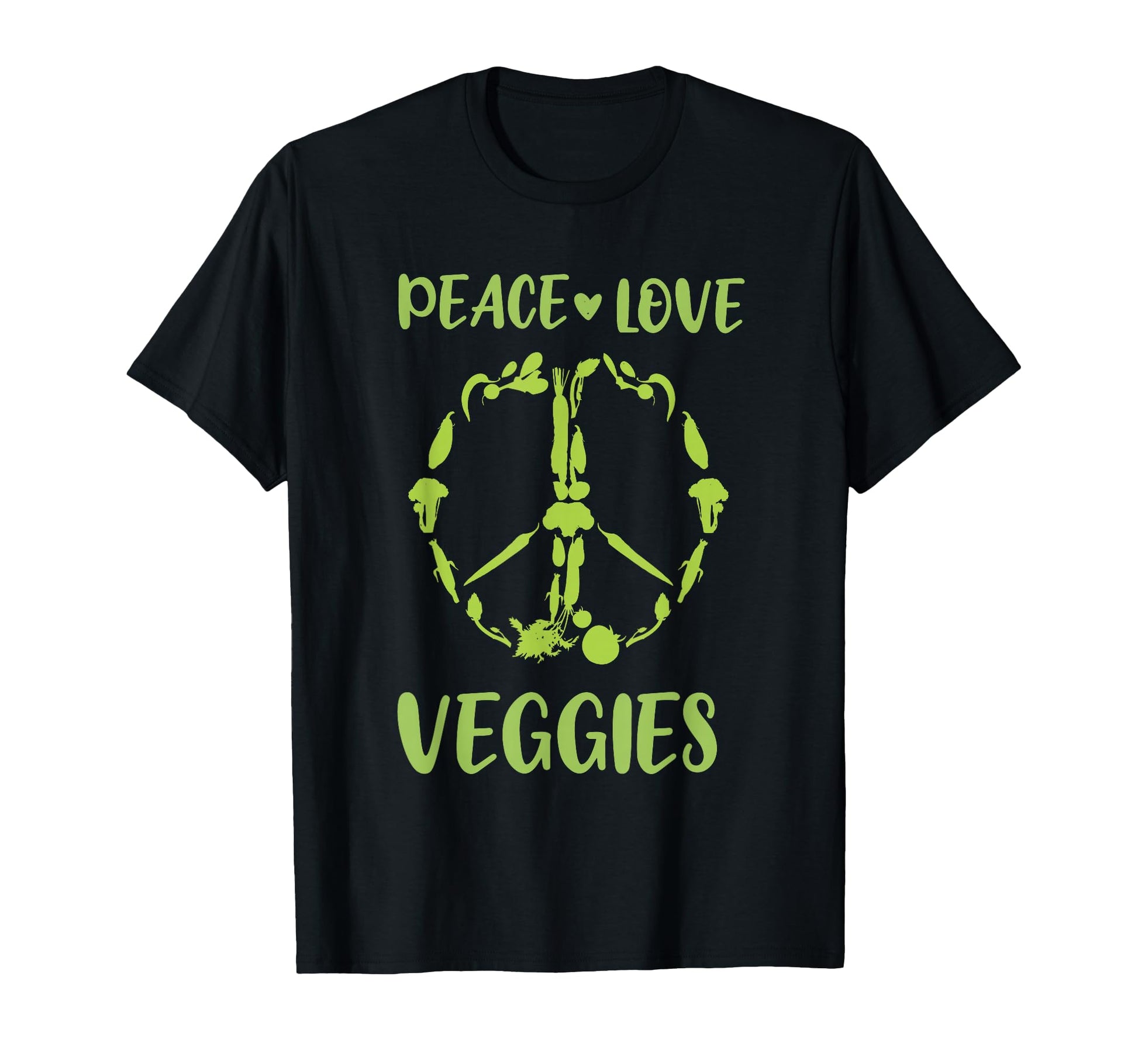 Peace Love Veggies T-Shirt - Minimalist Print for Adults - T-Shirt, Sweatshirt, Hoodie