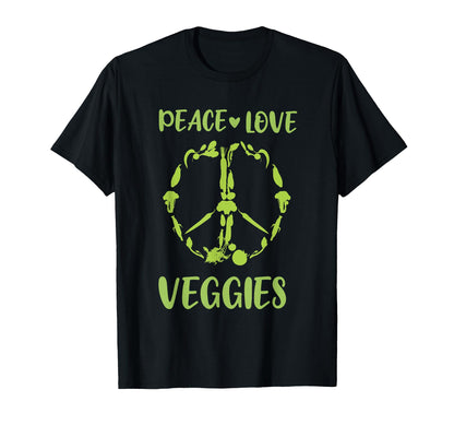 Peace Love Veggies T-Shirt - Minimalist Print for Adults - T-Shirt, Sweatshirt, Hoodie