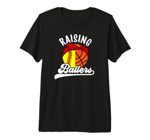 Raising Ballers Softball Basketball T-Shirt - Minimalist Print for Adults - T-Shirt, Sweatshirt, Hoodie