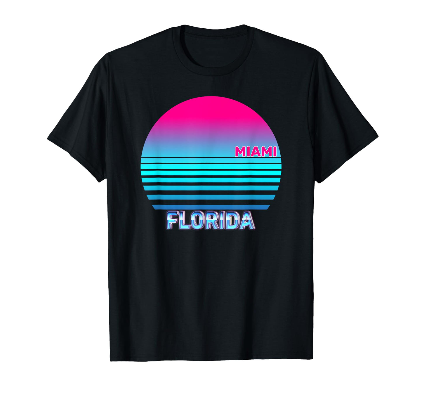 Miami Florida Vaporwave 1980S T-Shirt - Casual Everyday Wear Men Women - T-Shirt, Sweatshirt, Hoodie