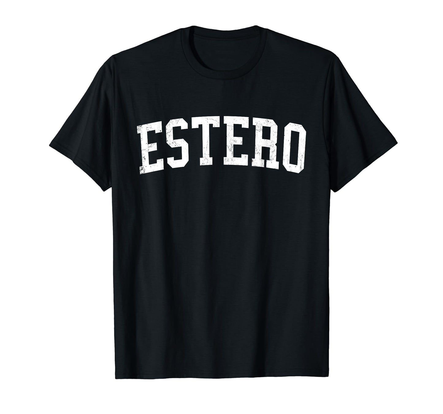 Estero Fl Distressed White Varsity T-Shirt - Minimalist Print Unisex - T-Shirt, Sweatshirt, Hoodie