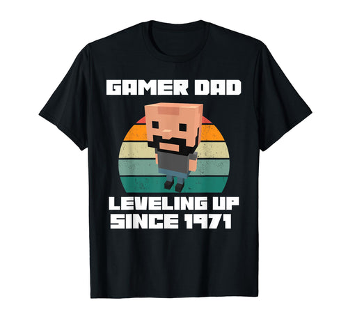Gamer Dad Leveling Up Since 1971 T-Shirt - Minimalist Print Men Women - T-Shirt, Sweatshirt, Hoodie