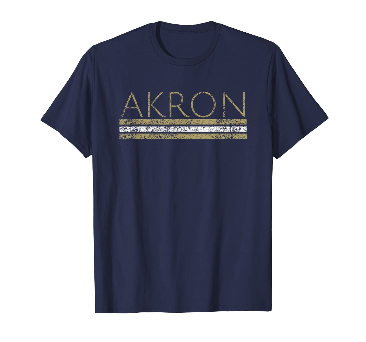 Akron Ohio Weathered Stripe Throwback T-Shirt - Trendy Graphic Unisex - T-Shirt, Sweatshirt, Hoodie