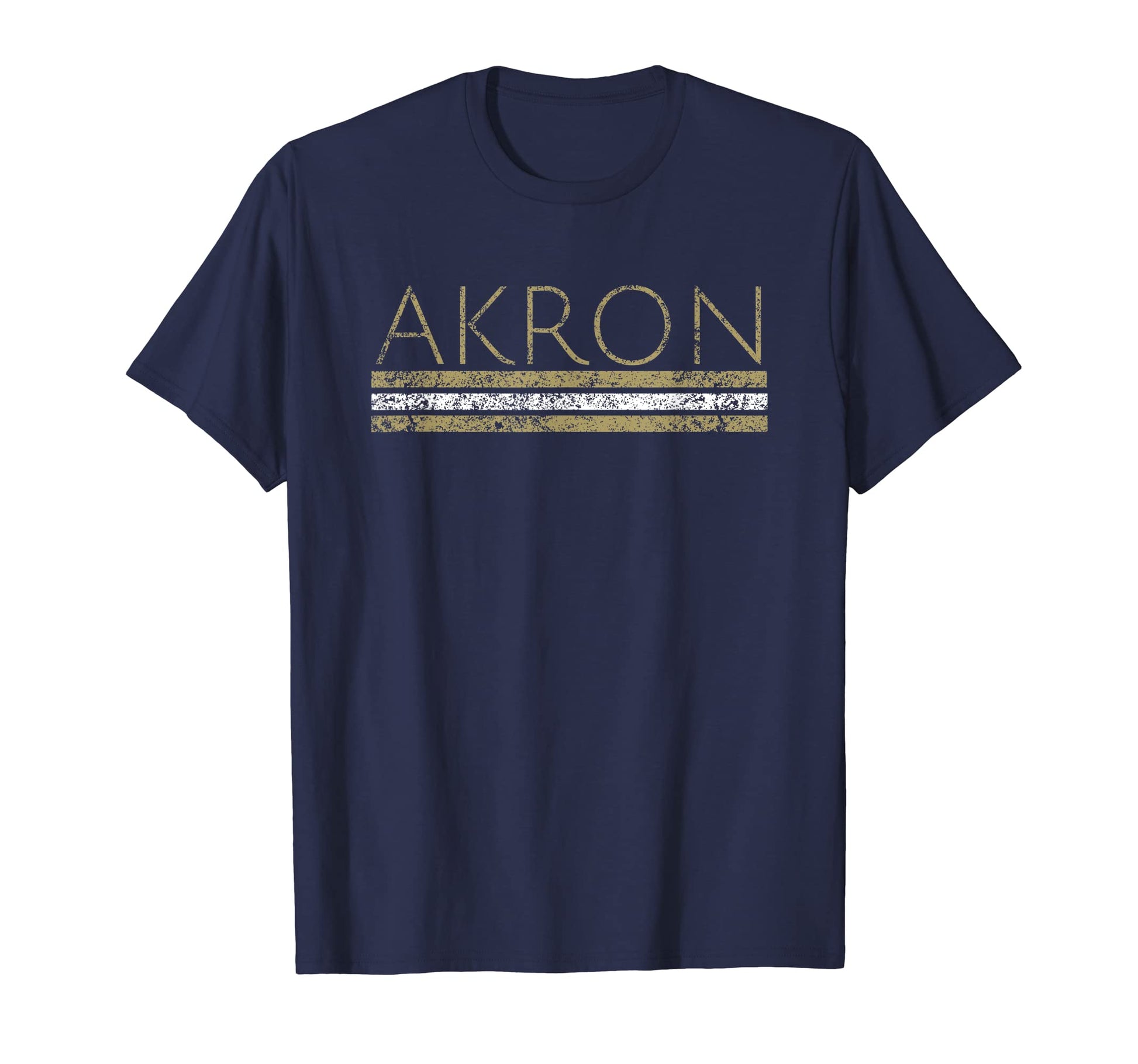 Akron Ohio Weathered Stripe Throwback T-Shirt - Trendy Graphic Unisex - T-Shirt, Sweatshirt, Hoodie
