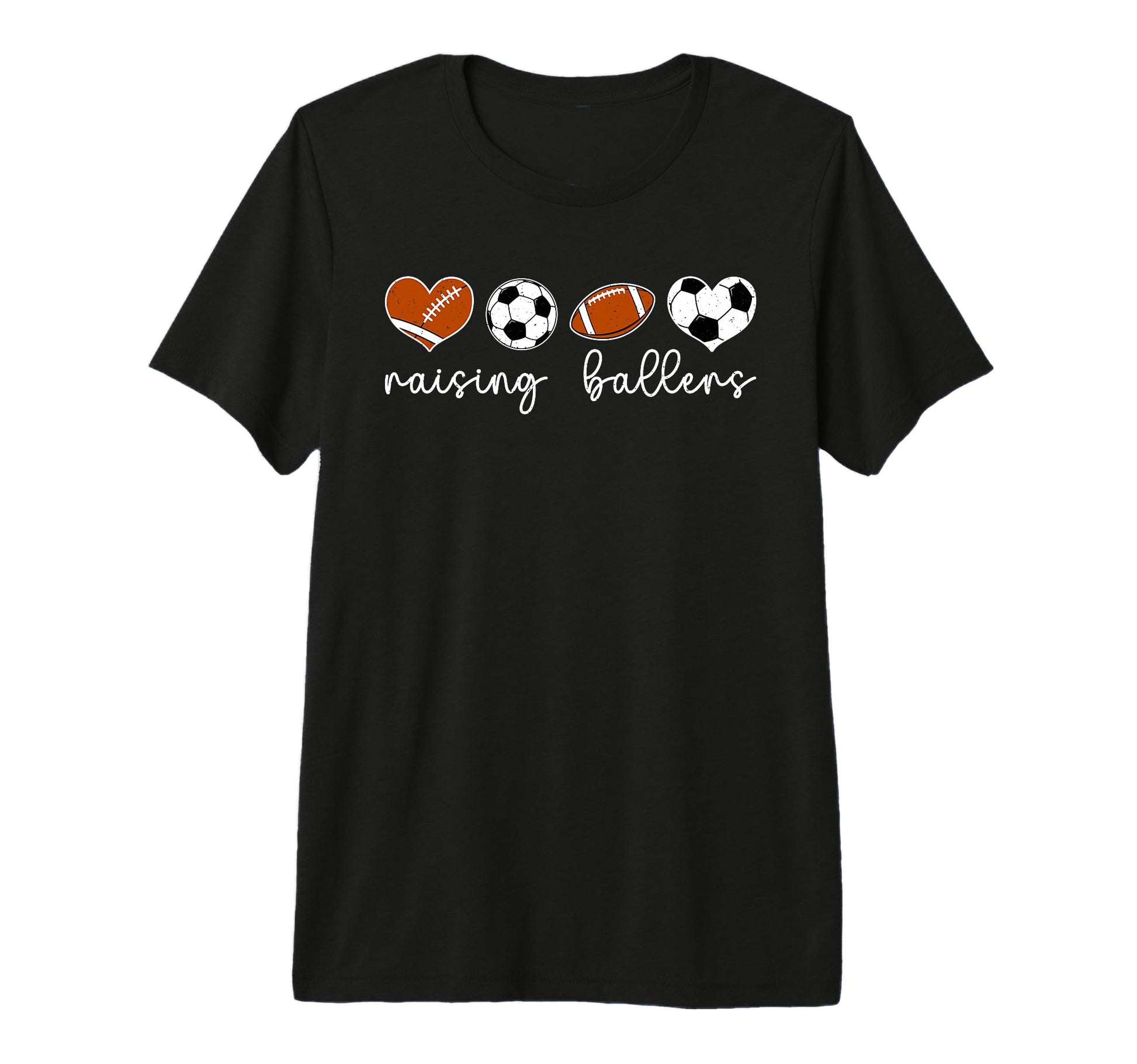 Raising Ballers Soccer Football Mom T-Shirt - Graphic Print for Adults - T-Shirt, Sweatshirt, Hoodie