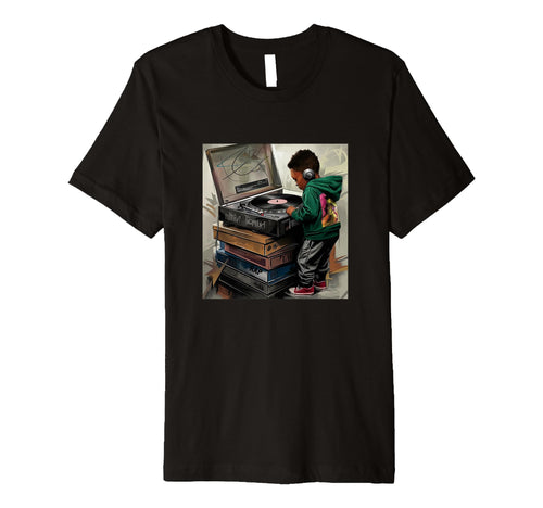 Raised Old School Hip Hop Turntable T-Shirt - Casual Everyday Wear Unisex - T-Shirt, Sweatshirt, Hoodie