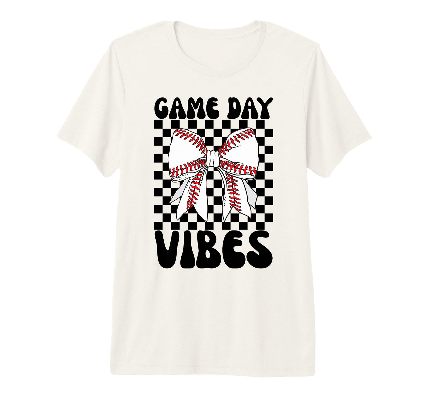 Game Day Vibes Coquette Bow Baseball T-Shirt - Minimalist Print Unisex - T-Shirt, Sweatshirt, Hoodie