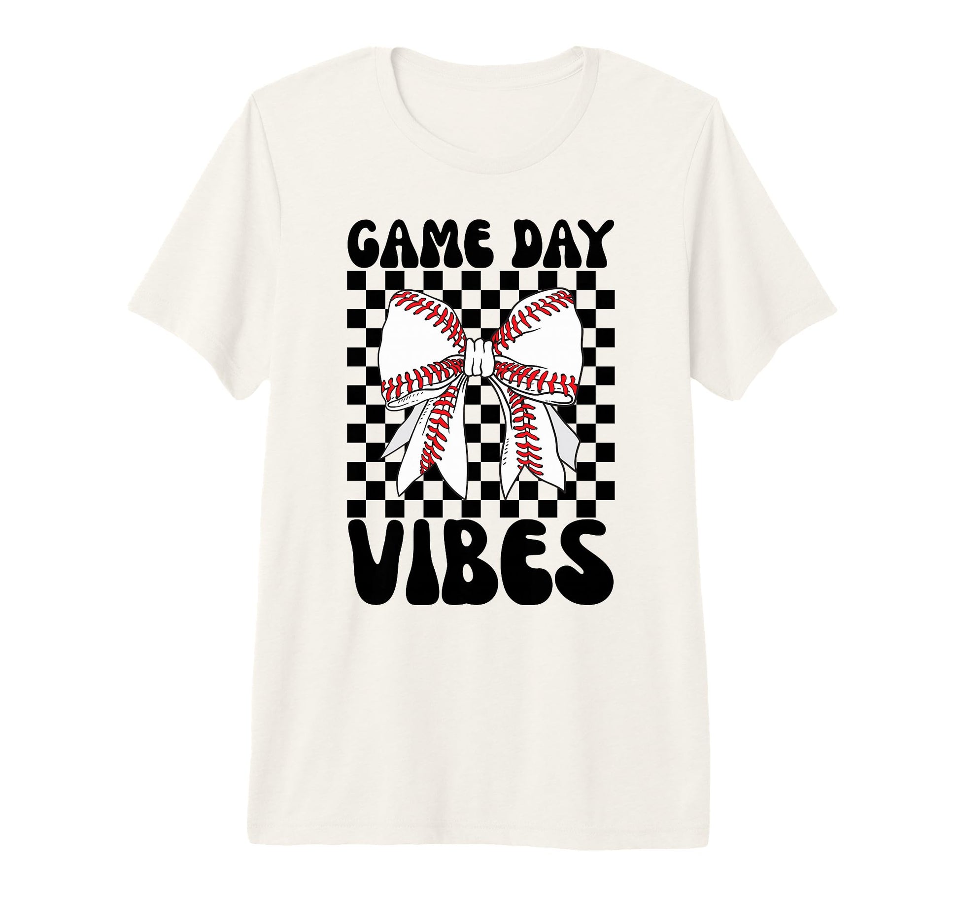 Game Day Vibes Coquette Bow Baseball T-Shirt - Minimalist Print Unisex - T-Shirt, Sweatshirt, Hoodie