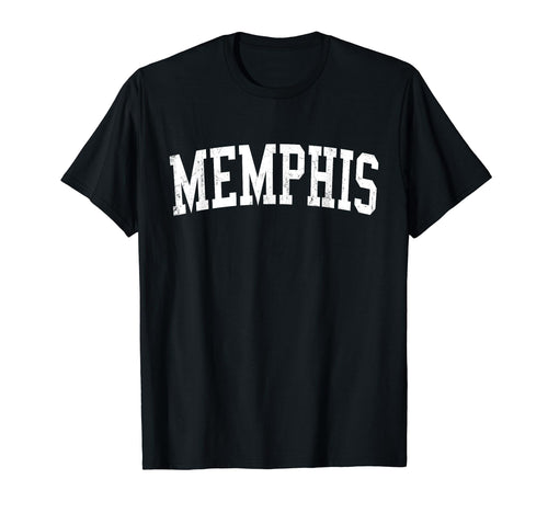 Memphis Tn Distressed White Varsity T-Shirt - Novelty Apparel for Adults - T-Shirt, Sweatshirt, Hoodie