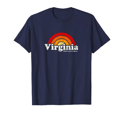 Virginia 70S Rainbow T-Shirt - Custom Art Print for Adults - T-Shirt, Sweatshirt, Hoodie