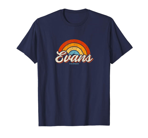 Evans Colorado Co Rainbow 70S T-Shirt - Minimalist Print for Adults - T-Shirt, Sweatshirt, Hoodie