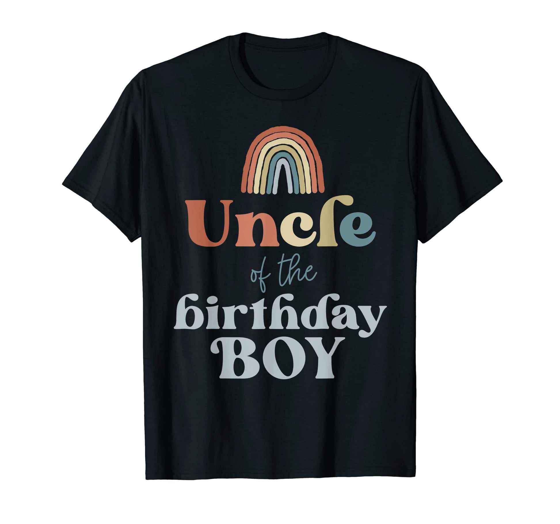 Mens Uncle Birthday Boho Rainbow Party T-Shirt - Aesthetic Graphic Unisex - T-Shirt, Sweatshirt, Hoodie