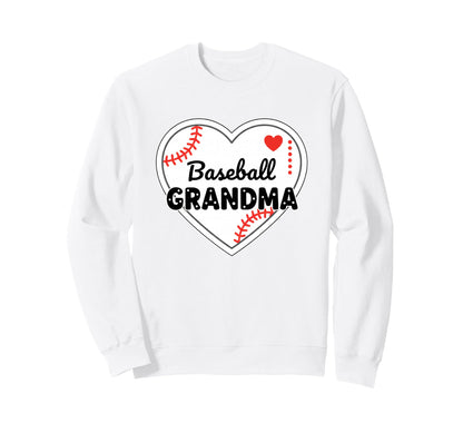 Grandparent Baseball Grandma Heart Sweatshirt - Custom Art Print Men Women - T-Shirt, Sweatshirt, Hoodie