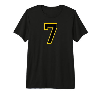 Yellow Black Sport Team Number 7 Tri T-Shirt - Aesthetic Graphic Men Women - T-Shirt, Sweatshirt, Hoodie