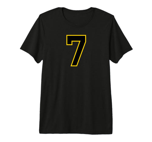 Yellow Black Sport Team Number 7 Tri T-Shirt - Aesthetic Graphic Men Women - T-Shirt, Sweatshirt, Hoodie