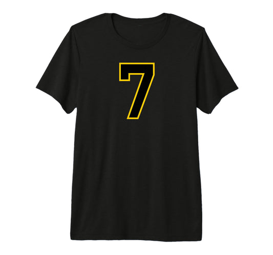 Yellow Black Sport Team Number 7 Tri T-Shirt - Aesthetic Graphic Men Women - T-Shirt, Sweatshirt, Hoodie