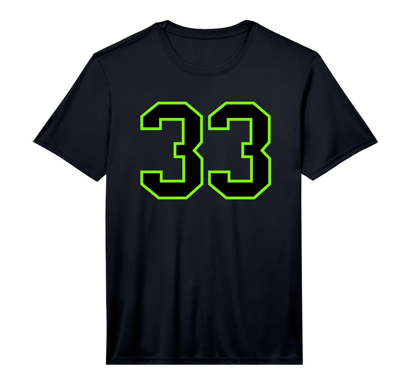 Green Black Athletic Sports Team Number 33 T-Shirt - Graphic Print Unisex - T-Shirt, Sweatshirt, Hoodie
