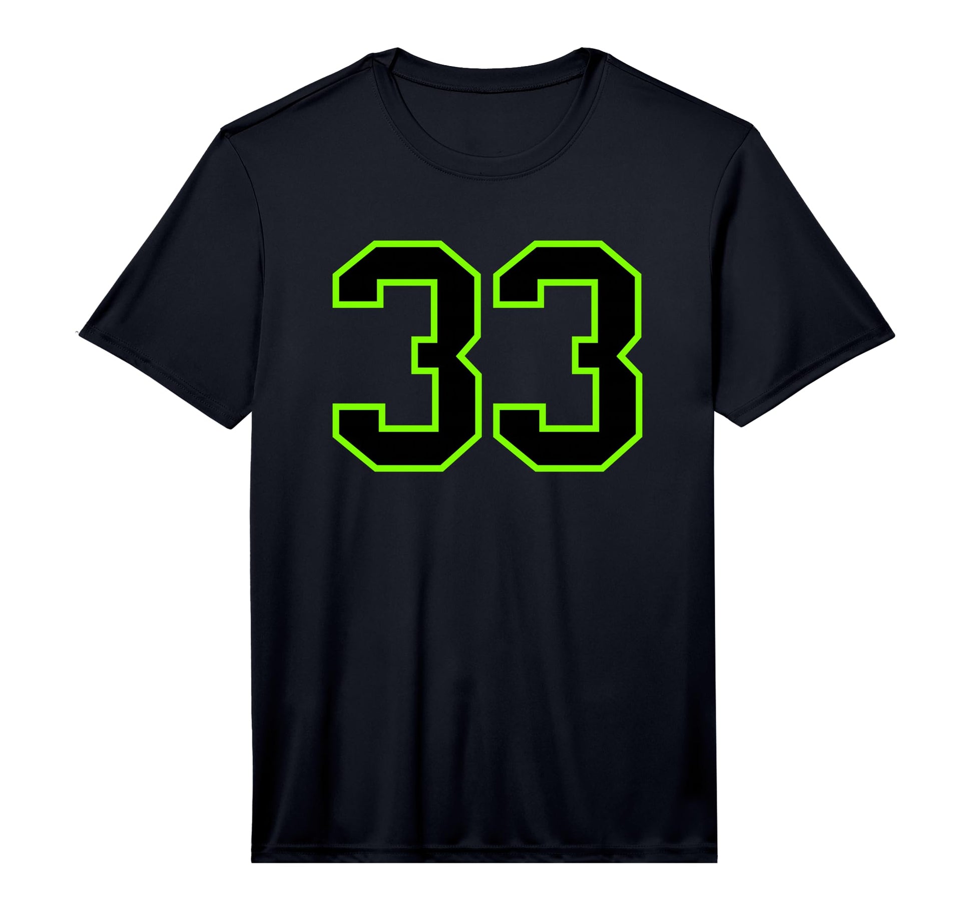 Green Black Athletic Sports Team Number 33 T-Shirt - Graphic Print Unisex - T-Shirt, Sweatshirt, Hoodie