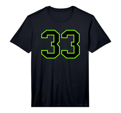 Green Black Athletic Sports Team Number 33 T-Shirt - Graphic Print Unisex - T-Shirt, Sweatshirt, Hoodie