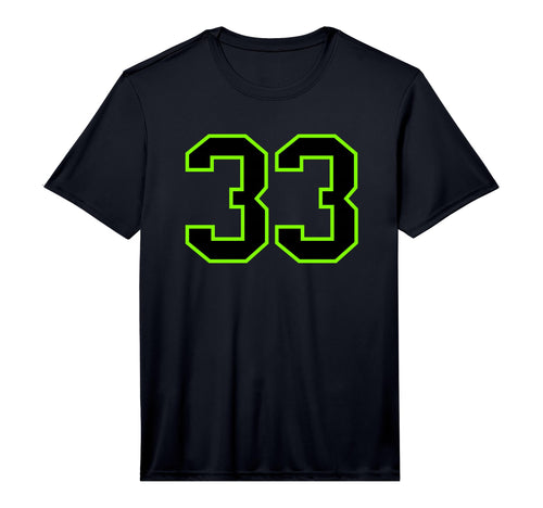 Green Black Athletic Sports Team Number 33 T-Shirt - Graphic Print Unisex - T-Shirt, Sweatshirt, Hoodie